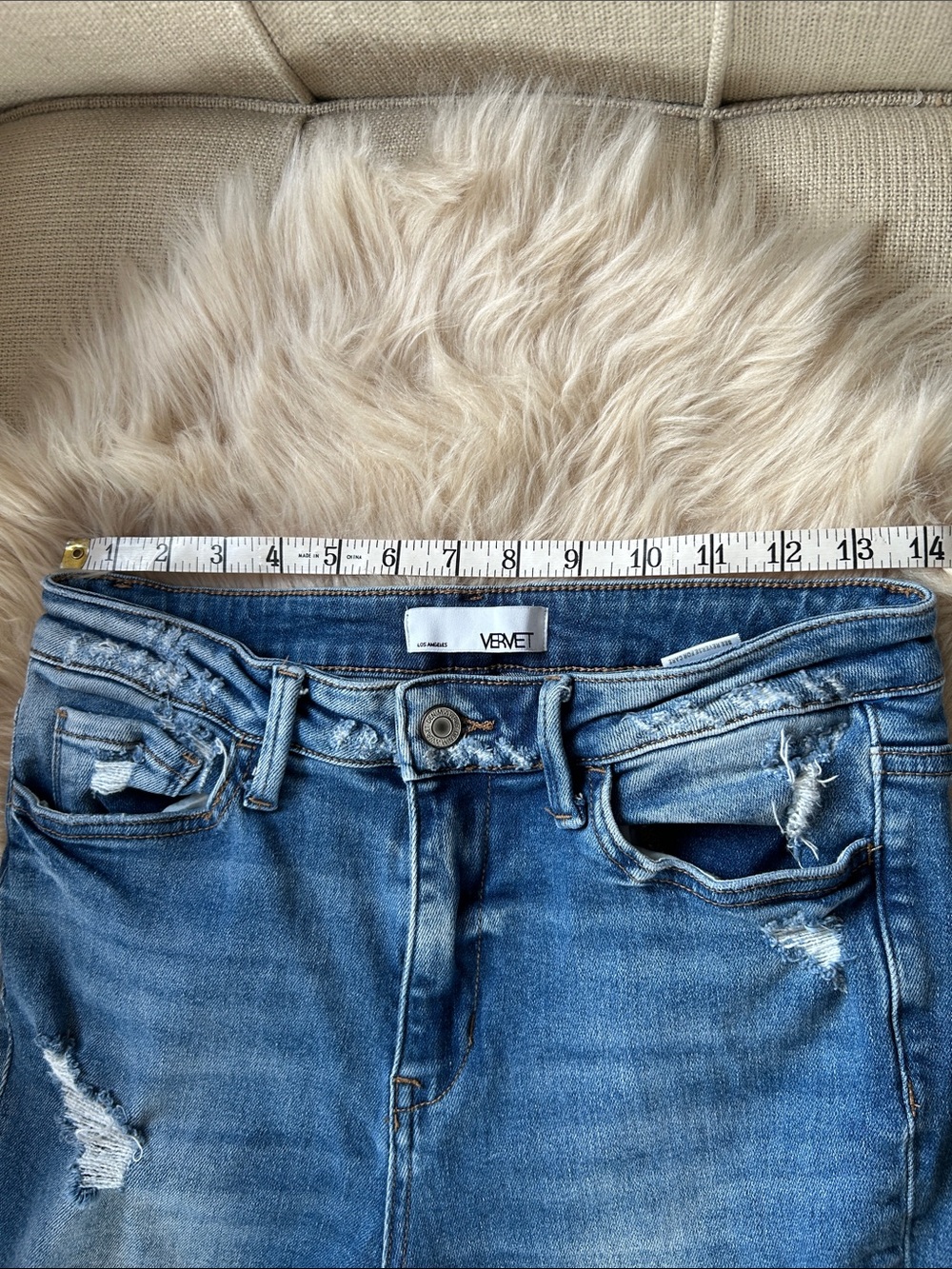 Super Cool Vervet High-Rise Flare Distressed Jeans with Godet Inserts - Picture 5 of 5